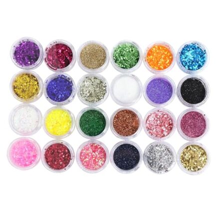 24 Glitter Encapsulado Flocado Pedrarias Caviar Strass Unhas Cor:HS-673 - Webiishop