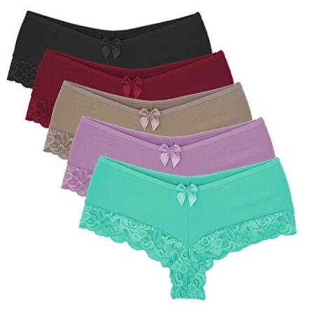 5 Calcinha Short Cós Alto Microfibra Renda Caleçon Multicor - Webiishop