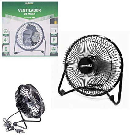 ALFACELL Ventilador de Mesa Mine 4 com suporte de ferro USB - Webiishop