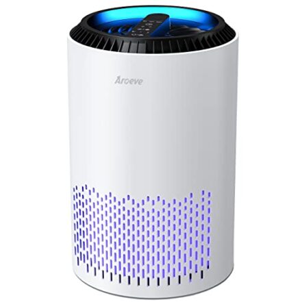 AROEVE Purificadores de ar para casa, HEPA purificadores de ar para purificadores de ar para fumaça pólen caspa cheiro de cabelo purificador de ar portátil com modo de sono controle - Webiishop