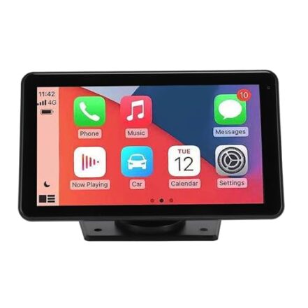 Aparelho de som portátil para carro, sem fio, HD para Android Auto CarPlay, receptor de áudio de 7 polegadas com câmera de reserva para veículos - Webiishop