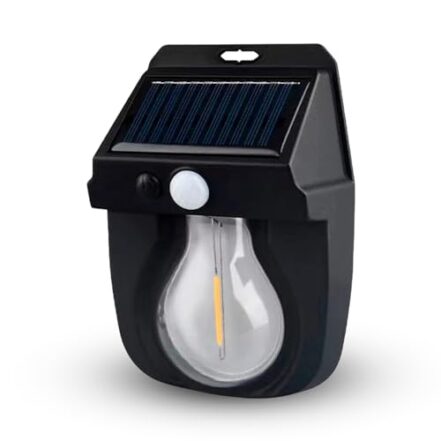 Arandela de Parede Solar Externa, Luz LED Recarregável, Lâmpada Vintage com Sensor e Acendimento Automático, Ideal para Decoração e Iluminação de Ambientes Externos, Impermeável - Point Drinks - Webiishop