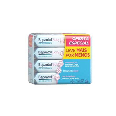Bepantol Baby Pacote de Lenço Umedecido, Toalha Umedecida, Lenço Umedecido Recém Nascido, Leve 4 pague 3, Branco - Webiishop