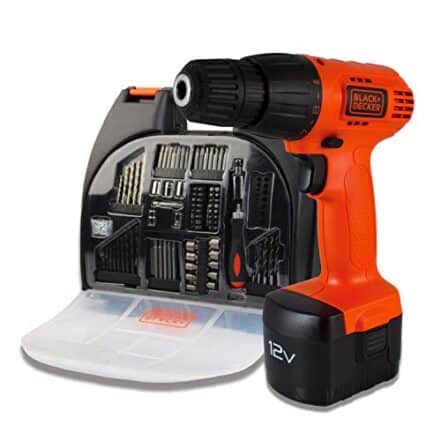 Black Decker Furadeira e Parafusadeira, Kit Parafusadeira, Maleta e Carregador Bivolt, Modelo 1K100, 12V - Webiishop