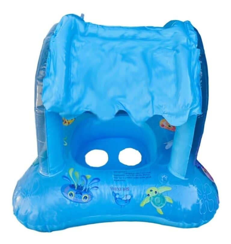 Boia Bote Infantil Bebê Com Cobertura Baby Fralda Piscina Praia Crianças Natação Inflável Premium GAXMARK - Webiishop