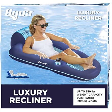 Boia de piscina inflável Aqua Luxury Water, azul-marinho/azul claro - Webiishop