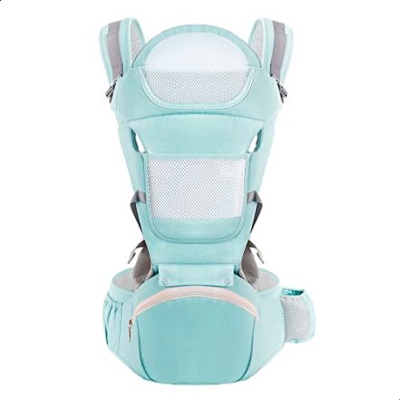 Bolsa Canguru Ergonômico Bebê Mãe Premium 12 Posições 3 Em 1 cor Verde - Webiishop