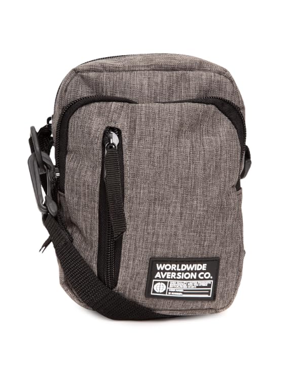 Bolsa Lateral Shoulder Bag Aversion Cinza Mescla Unissex Model Worldwide 0