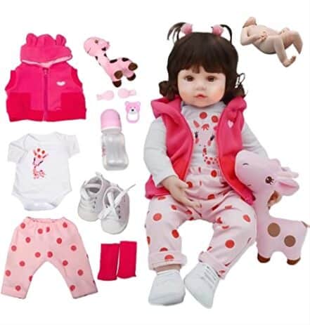 Boneca Bebê reborn menina 100% silicone pode dar banho criança presente Original 48cm Girafinha Boneca - Webiishop
