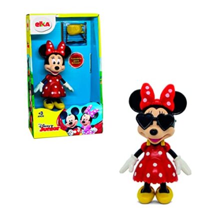 Boneca Minnie, Elka, corpo preto/luva branca/vestido vermelho/sapato amarelo/rosto pele - Webiishop