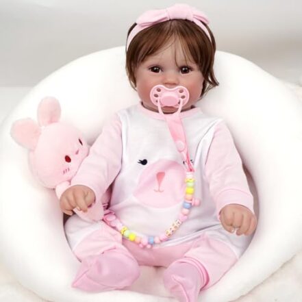 Brastoy Bebê Reborn Boneca Pintada Silicone Realistic Menina Porco Rosa Original 48cm - Webiishop