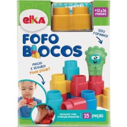 Brinquedo para Montar Fofo Blocos 15 Peças, Elka, Multicor - Webiishop