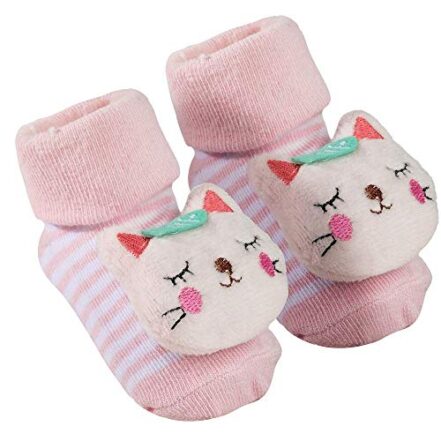 Buba Meias Antiderrapantes Com Chocalho Gatinho Rosa - Webiishop