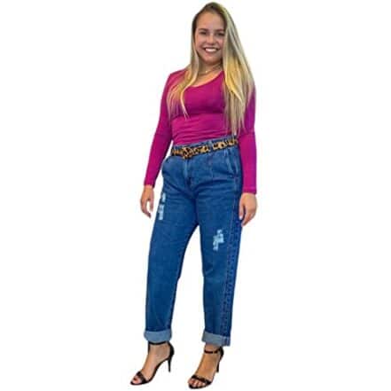 Calça Jeans Feminina Baggy tarifa zero cor:Jeans;tamanho:36 - Webiishop