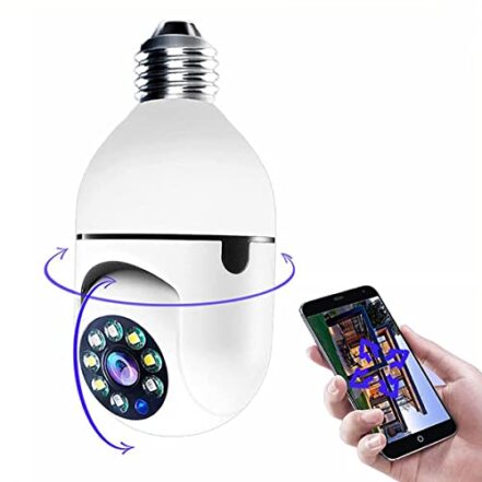 Câmera De Segurança Lâmpada IP Wi-fi 360 Infravermelho Full HD Luz Branca Forte Resistente A Àgua IP66 Soquete E27 Rastreamento De Movimento Com Alarme - TYDA - Webiishop
