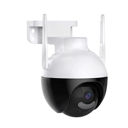 Câmera IP Sem Fio de Segurança Externa HD 4MP, Câmera de Visão Noturna Infravermelha WiFi, IP66 à Prova D'água e à Prova de Poeira, Chamada de Voz Bidirecional, Campo de Visão Completo PTZ 360 Graus - Webiishop
