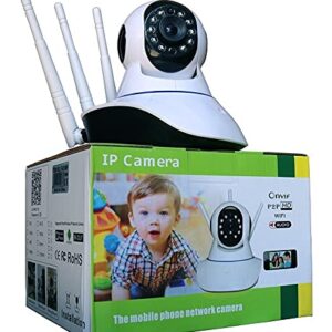 Camera Ip Sem Fio 360 3 Antenas Hd Wifi Visao Noturna Alarme 0