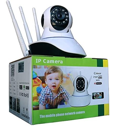 Câmera Ip Sem Fio 360° 3 Antenas Hd Wifi Visão Noturna Alarme - Webiishop