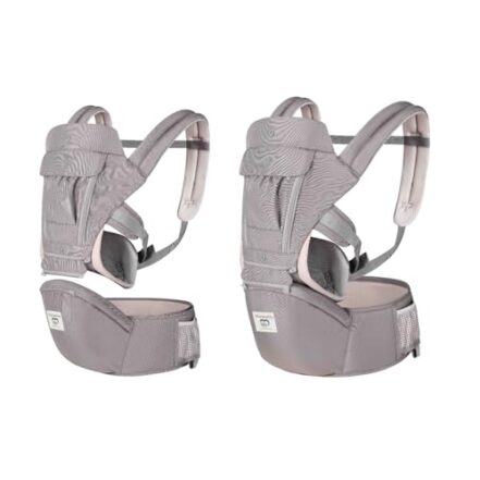 Canguru Ergonômico Bebê 12 Posições Cinza Com Assento 3 Em 1 - Webiishop