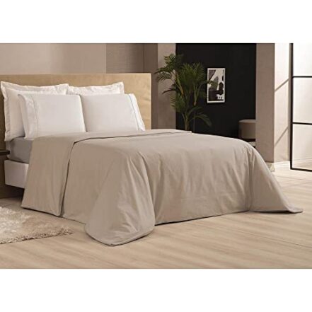 Capa de Edredom Duvet 100% Algodão Dupla Face Com Zíper Queen Percal 200 Fios (Cáqui) - Webiishop