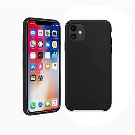 Capinha Colorida Compatível Com iPhone 11 Vermelha,Preta, Laranja, Amarela, Azul, Rosa, Pink, Branca, Lilás, Marrom, Verde, Roxo, Case Slim Flexível Aveludada PREMIUM (Preta) - Webiishop