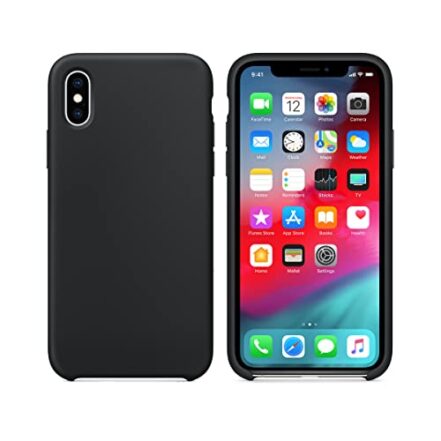 Capinha Colorida Compatível Com iPhone X/XS Vermelha,Preta, Laranja, Amarela, Azul, Rosa, Pink, Branca, Lilás, Marrom, Verde, Roxo, Case Slim Flexível Aveludada PREMIUM ONYK (preto) - Webiishop