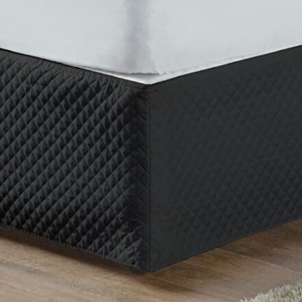 Casaborda Enxovais Saia para Cama Box Queen 150 Fios Matelada Quadriculada Preto - Webiishop