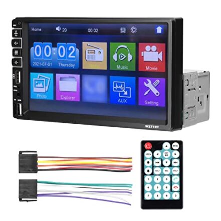 Chusui Estéreo para carro Single Din Monitor LCD touchscreen de 7 polegadas BT MP5 Player FM Suporte para receptor de rádio automotivo TF/USB/AUX-IN Link do telefone móvel Chamada viva-voz Control - Webiishop