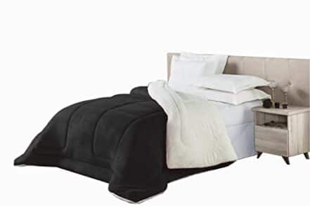 Coberdrom edredom queen sherpa dupla face pele/manta soft (Preto) - Webiishop