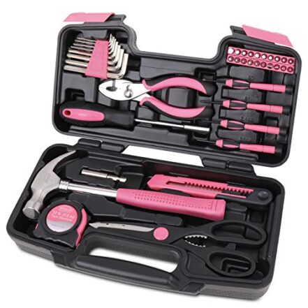 Conjunto de ferramentas domésticas Apollo Tools, 39 peças, rosa - Webiishop