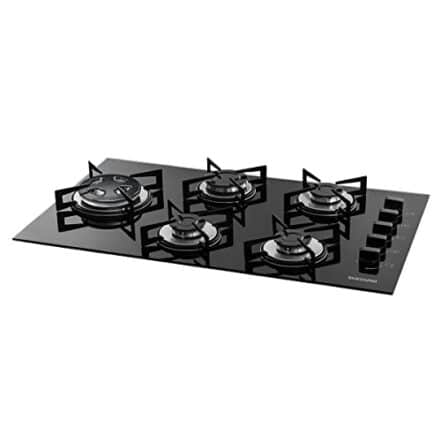 Cooktop a gás Tri-chama lateral 5 Bocas Preto -SUGGAR - FG5535VP - Webiishop