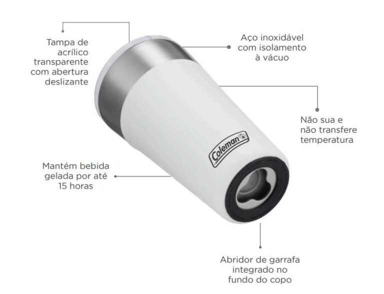 Copo Térmico com Tampa 600ml Verde Coleman - Webiishop