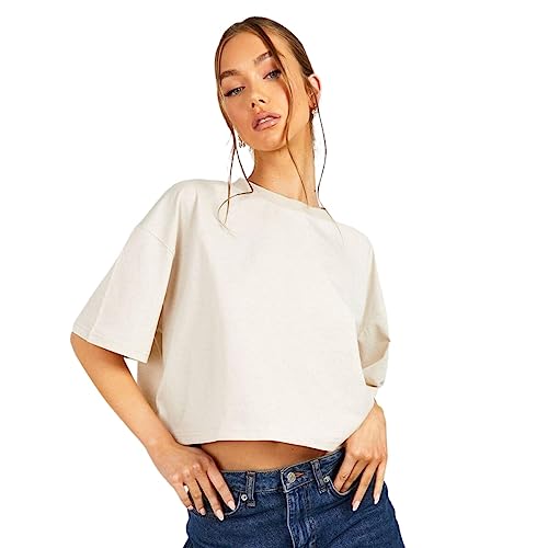 Cropped Oversized Algodão Larguinho Marfim Estiloso - Webiishop
