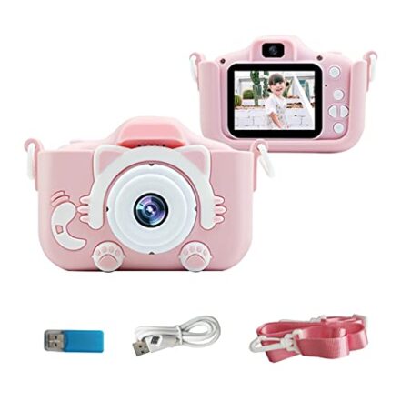 Domary Câmera digital infantil portátil 20MP 1080P câmera de vídeo film ra Linda câmera recarregável selfie com tela de 1,9 polegadas cartão de memória de 32GB Jogos de suporte Fotogr a ao ar livre - Webiishop