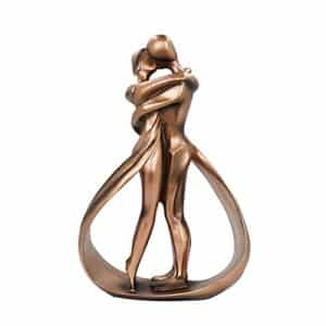 Dreamseden Aniversario esculturas modernas de casal de resina decoracao de casa bronze rosado 25 cm 0