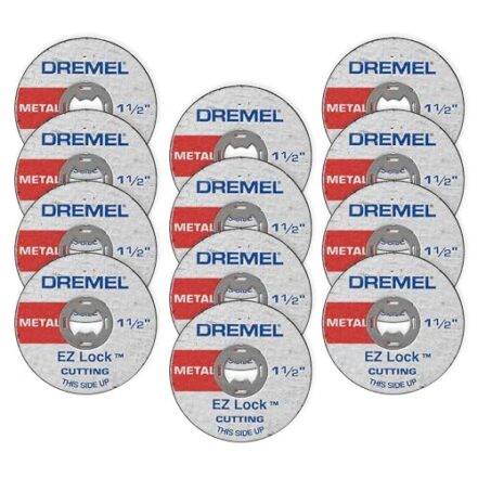 Dremel EZ456B 1 1/2 polegada EZ Lock ferramenta rotativa rodas de corte - acessórios de corte de ferramenta rotativa, perfeito para fatiar chapa metálica e tubo de cobre, 12 peças - Webiishop