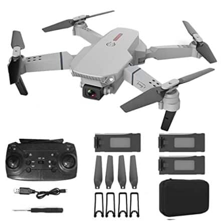E88 Pro Drone 4K Com Câmera de Alta Definição Wifi Fpv Dobrável Drone 2.4G 6 Eixos Rc Quadcopter Altitude Hold (cinza, câmera dupla, 3 * baterias） - Webiishop