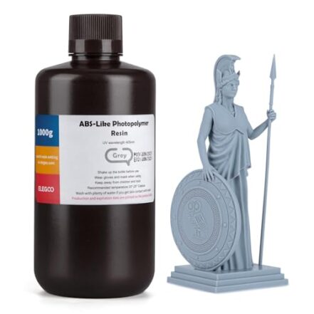 ELEGOO Resina de impressora 3D semelhante a ABS Resina de cura UV para LCD Resina de fotopolímero padrão de 405 nm para impressão 3D de LCD Cinza 1000g - Webiishop