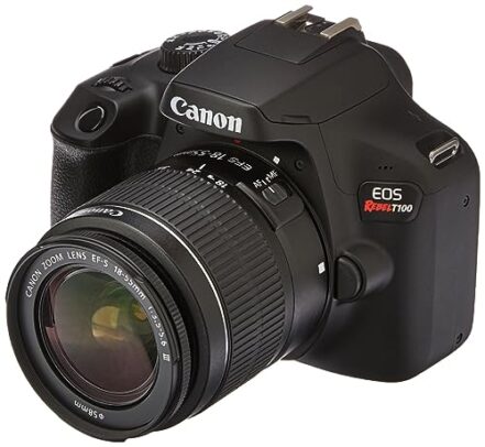 EOS Rebel T100 18-55mm f/3.5-5.6 IS II BR, Canon, T100 EF-S 18-, Preto - Webiishop