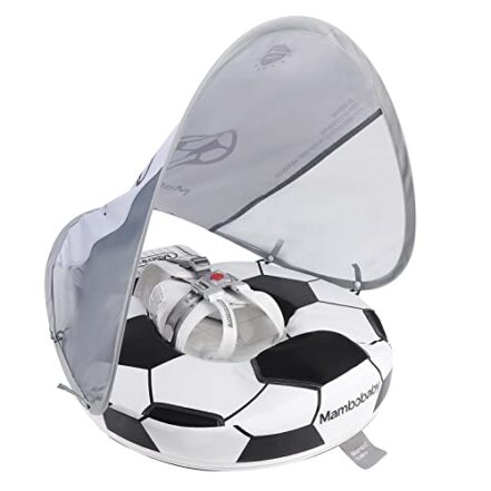 Entemah Boia de natação para bebês Anel de bóia de natação para bebês de futebol não inflável para a pele à prova d'água com capota de sol para 3 a 24 meses para bebês meninos meninas bóia infantil - Webiishop