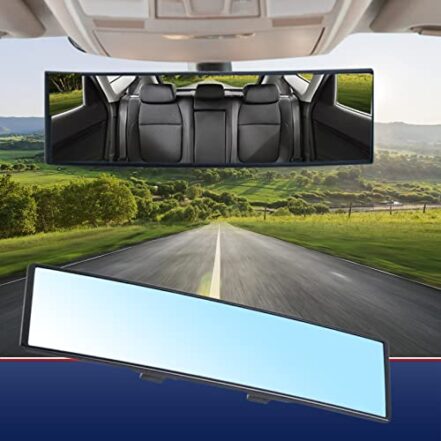Espelho retrovisor grande interior do carro, espelho retrovisor universal do carro, clipe interno universal na visão traseira panorâmica, reduz o ponto cego de forma eficaz para carros SUV caminhões - transparente - Webiishop