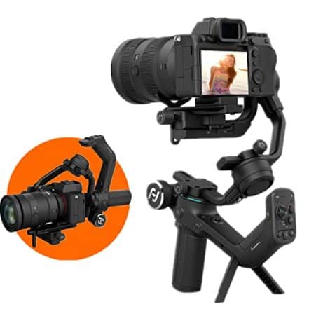 FeiyuTech Gimbal estabilizador de câmera SCORP-C para DSLR e câmera mirrorless, gimbal portátil de 3 eixos, carga útil de 2,5 kg - Webiishop
