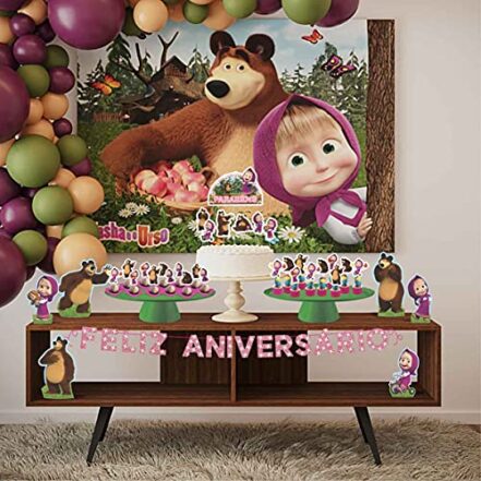 Festa Fácil Masha e o Urso simples EVA Com Painel + 38 Peças - Webiishop