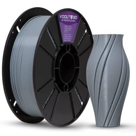 Filamento PLA Cinza Claro Premium 1Kg, 1,75mm, Para Impressora 3D - Voolt3D - Webiishop