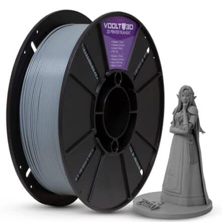 Filamento PLA Cinza Claro Velvet Premium 1kg, 1.75Mm, Com Efeito Fosco, Para Impressoras 3D - Voolt3D - Webiishop