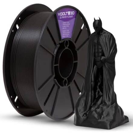 Filamento PLA Preto Velvet Premium 1kg, 1.75Mm, Com Efeito Fosco, Para Impressoras 3D - Voolt3D - Webiishop