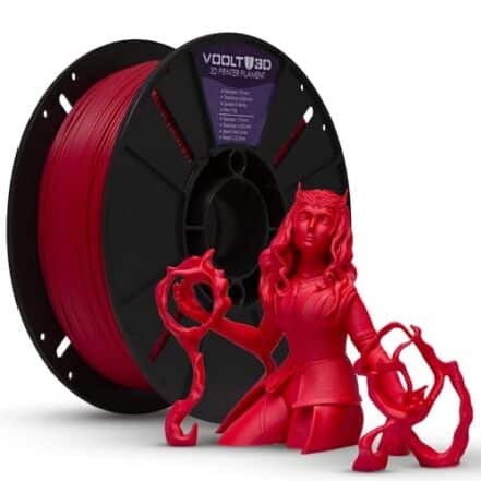 Filamento PLA Vermelho Velvet Premium Premium 1kg, 1.75Mm, Com Efeito Fosco, Para Impressoras 3D - Voolt3D - Webiishop