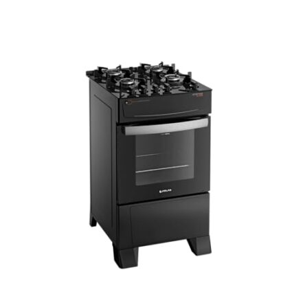 Fogão Atlas 4 Bocas preto Atenas Glass com Acendimento automático - Bivolt - Webiishop