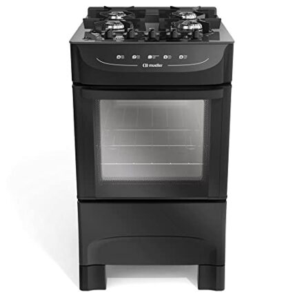 Fogão Mueller preto fosco 4 Bocas com mesa de vidro e acendimento Mfv4bb - Webiishop