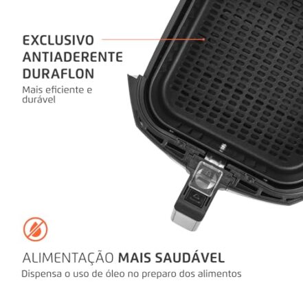 Fritadeira Sem Óleo Air Fryer 5L, Mondial, Preto/Inox, 1900W, 110V - AFN-50-BI - Webiishop